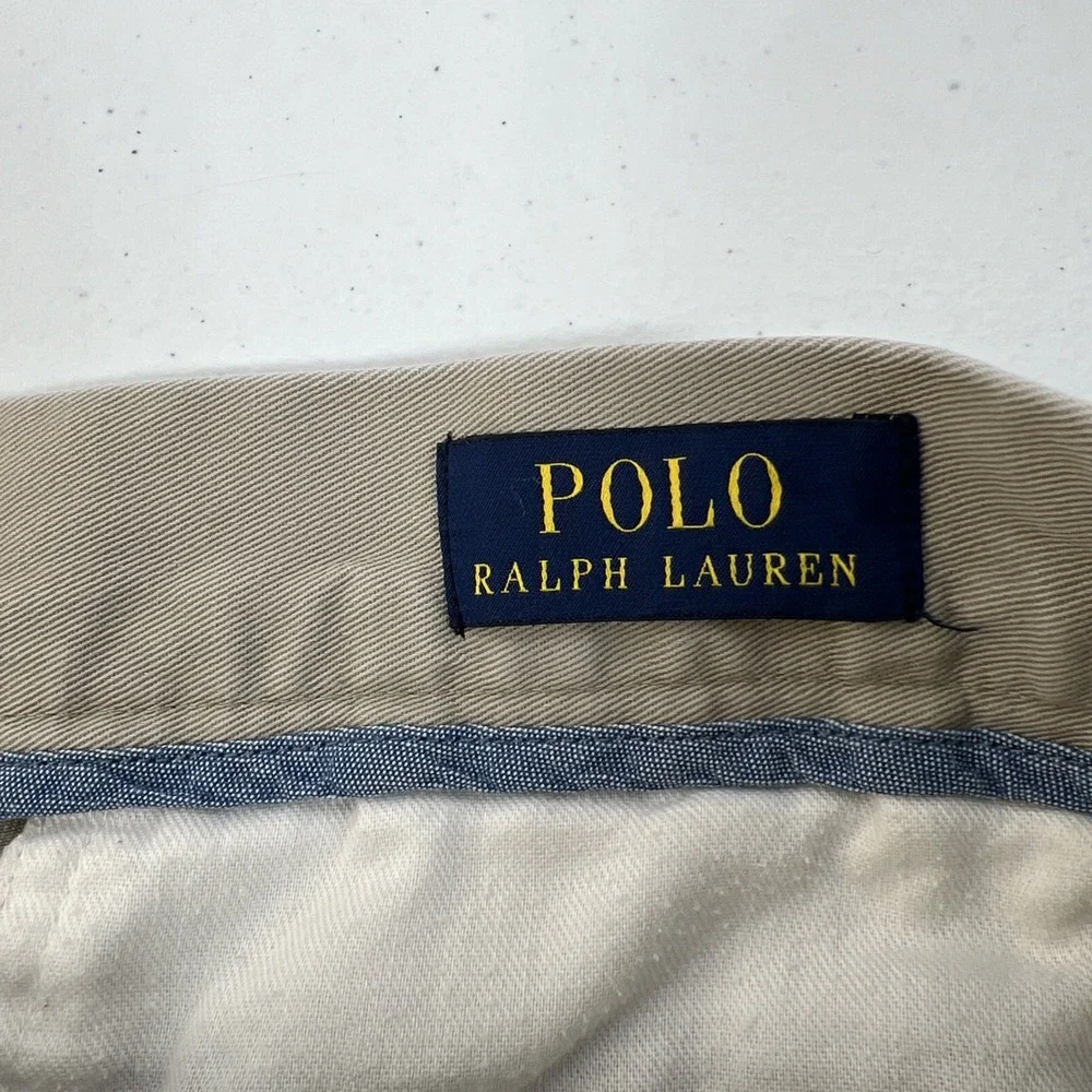 Polo‎ Ralph Lauren Classic Fit Khaki 100% Cotton Short Preppy Golf Size 36